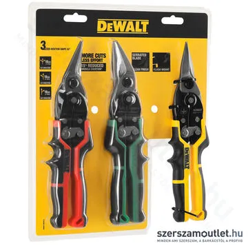 DEWALT Ergo Aviation Lemezvágó olló készlet balos, jobbos és egyenes 3db-os (DWHT14676-0)