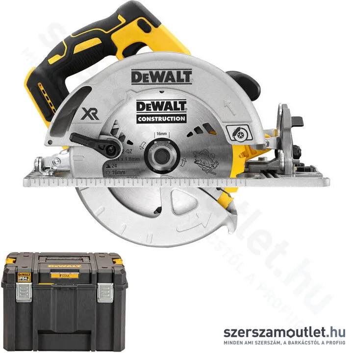 DEWALT DCS572NT-XJ Akkus szénkefementes körfűrész TSTAK kofferben (18V) (Akku és töltő nélkül)