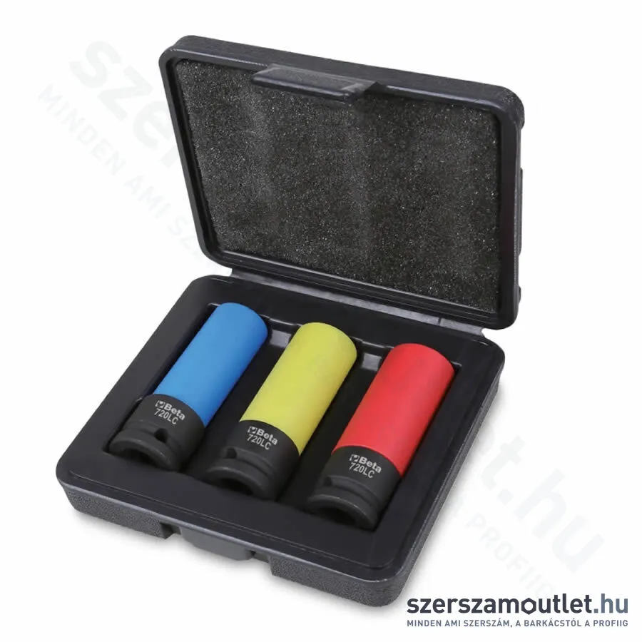 BETA 720LC/C3 Gépi dugókulcs készlet kerékanyákhoz színes polimer betétekkel 3 darabos (007200653)