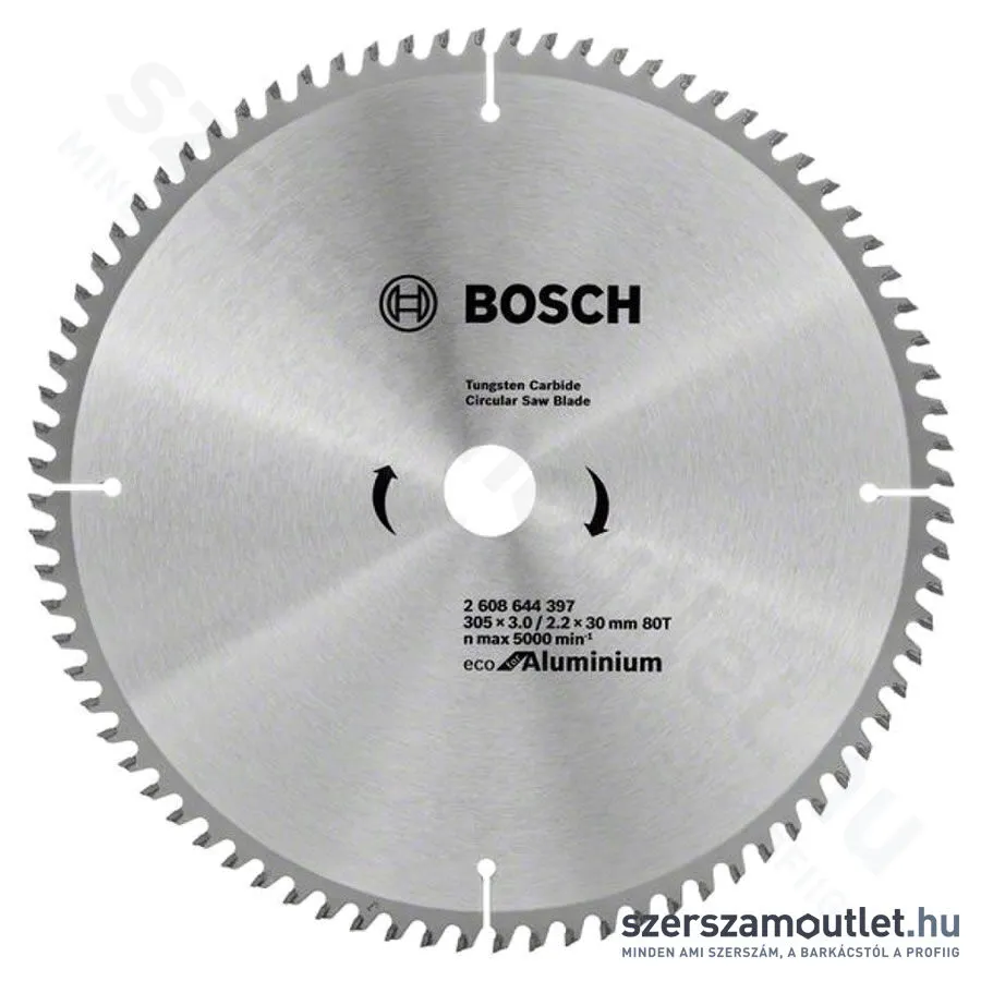 BOSCH Körfűrészlap alumíniumhoz, Eco for Aluminium, 305x3.0/2.2x30mm, 80 fog (2 608 644 397)
