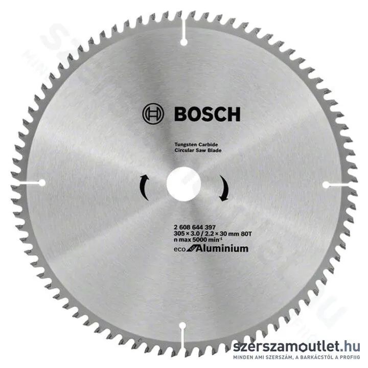 BOSCH Körfűrészlap alumíniumhoz, Eco for Aluminium, 305x3.0/2.2x30mm, 80 fog (2 608 644 397)