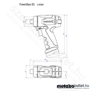 METABO PowerMaxx BS BASIC Akkus fúró-csavarozó kofferben (2x2,0Ah/12V)