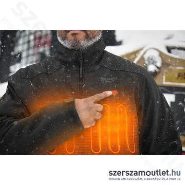 MILWAUKEE M12 HJBL5-0 (XXXL) Akkus fűthető kabát fekete (XXXL/12V) (Akku és töltő nélkül!)