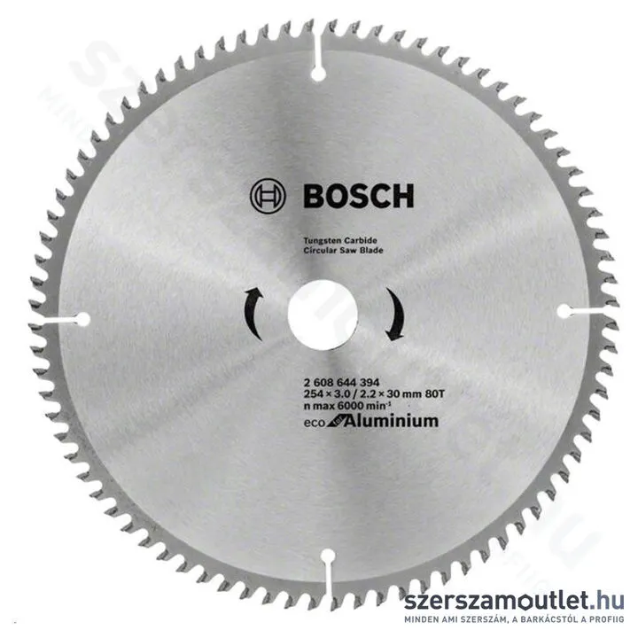 BOSCH Körfűrészlap alumíniumhoz, Eco for Aluminium, 254x3.0/2.2x30mm, 80 fog (2 608 644 394)