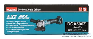 MAKITA DGA506Z Li-ion akkus szénkefementes sarokcsiszoló (18V/125mm) (Akku és töltő nélkül!)
