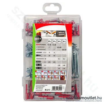 FISCHER Profi-Box DUOPOWER Műanyag dübel + csavar készlet [160db/doboz] [1db] (538622)