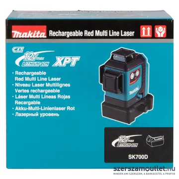 MAKITA SK700D Akkus 3x360° lézer, vörös CXT 12V max XPT (Akku és töltő nélkül)