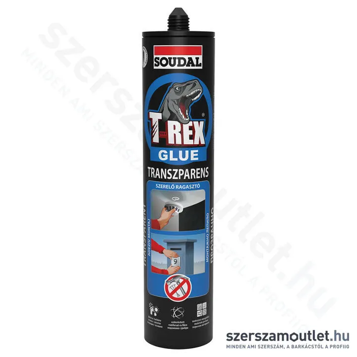 SOUDAL T-Rex szálerősített átlátszó szerelőragasztó 310g (125933)(Kék)