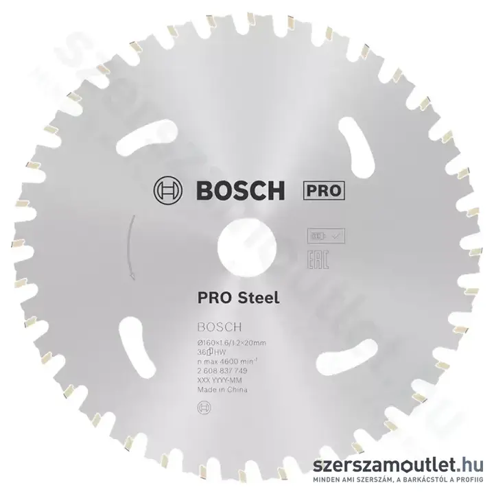 BOSCH Körfűrészlap, Standard for Steel, 160x1.6/1.2x20mm, 36 fog (2 608 837 749)