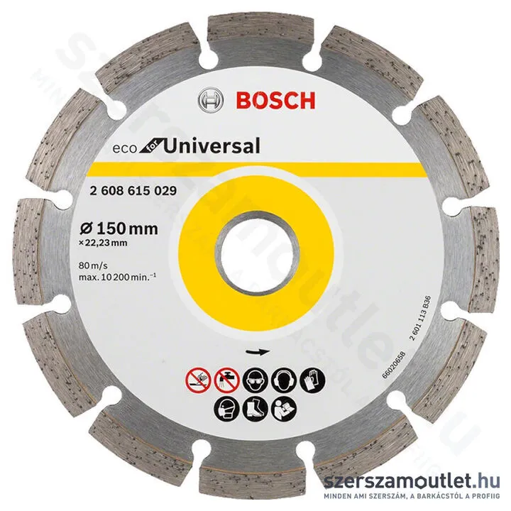 BOSCH Gyémánt darabolótárcsa, Eco for Universal, 150x22,23mm (2 608 615 029)