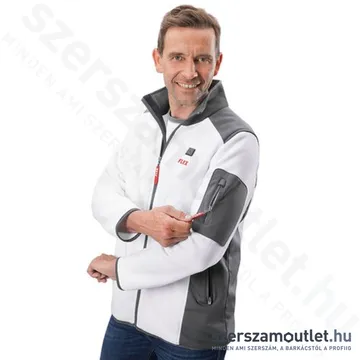 FLEX TF WHITE L MEN Akkus fűthető gyapjú polár pulóver (L) (10,8V/18V) (Akku és töltő nélkül!)