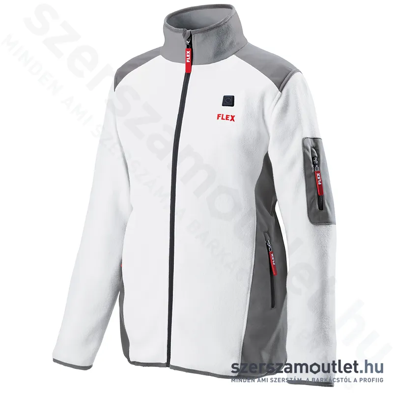 FLEX TF WHITE XL MEN Akkus fűthető gyapjú polár pulóver (XL) (10,8V/18V) (Akku és töltő nélkül!)