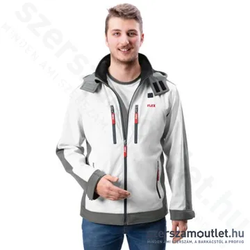 FLEX TJ WHITE M MEN Akkus fűthető soft-shell kabát (M) (10,8V/18V) (Akku és töltő nélkül!)