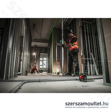 MILWAUKEE M12 3PLKIT-401P Akkus vonallézer ZÖLD (3 sík/360°), PACKOUT +tartozékok (1x4,0Ah/12V)