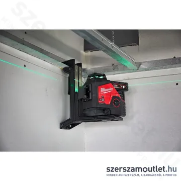 MILWAUKEE M12 3PLKIT-401P Akkus vonallézer ZÖLD (3 sík/360°), PACKOUT +tartozékok (1x4,0Ah/12V)