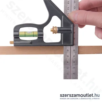 EXTOL Asztalos kombinált derékszög/vízmérték/vonalzó 300mm