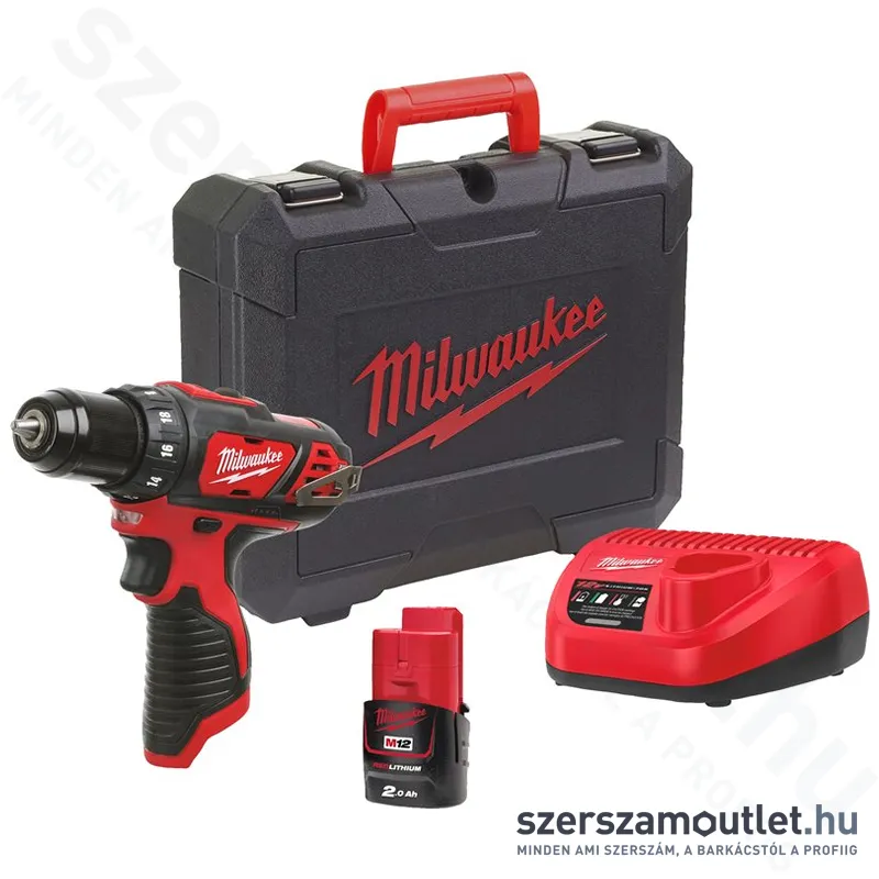 MILWAUKEE M12 BDD-201C Akkus fúró-csavarbehajtó kofferben (1x2,0Ah/12V)