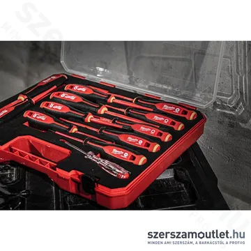 MILWAUKEE VDE Szigetelt csavarhúzó készlet 12 részes (SL/PH/PZ/T)