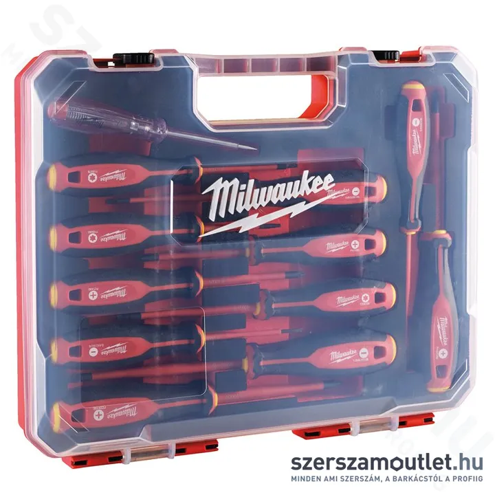 MILWAUKEE VDE Szigetelt csavarhúzó készlet 12 részes (SL/PH/PZ/T)