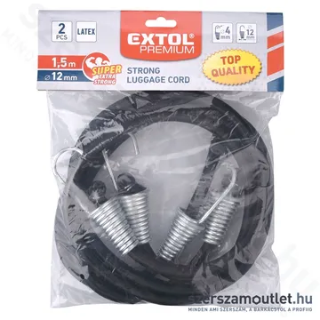 EXTOL Gumipók kampóval, extra erős gumi 150cm/12mm (2db)