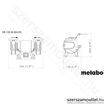 METABO DS 125 M Kettős köszörű (200W, 125x20mm)