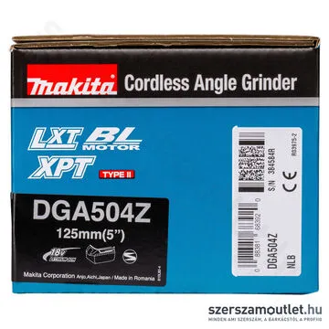MAKITA DGA504Z Akkus szénkefementes sarokcsiszoló (18V/125mm) (Akku és töltő nélkül!)(BULK)