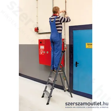 KRAUSE SECURO Lépcsőfokos eloxált állólétra 4 fokos (126429)