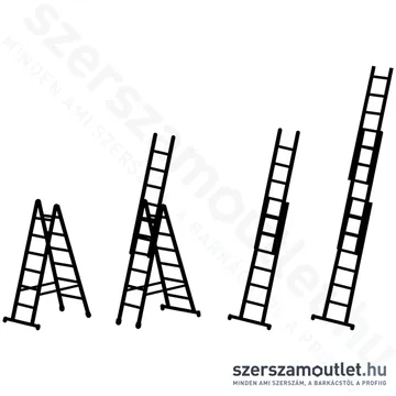 ZARGES Z200 Háromrészes deltafokos többcélú létra 3x11 fokos (44841)