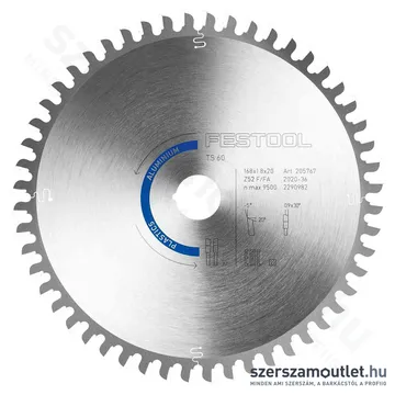 FESTOOL ALUMINIUM/PLASTICS HW Körfűrészlap F/FA 2 168x1,8x20mm