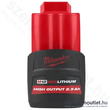 MILWAUKEE M12 HB2.5 HIGH OUTPUT™ Akkumulátor 2,5Ah/12V Li-ion