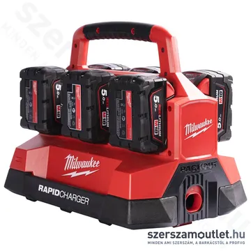 MILWAUKEE M18 PC6 Multizónás akkutöltő, PACKOUT kompatibilis