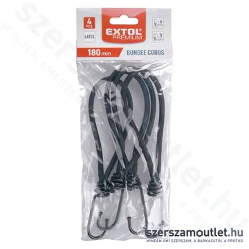 EXTOL Gumipók készlet kampóval 18cm/6mm (4db)
