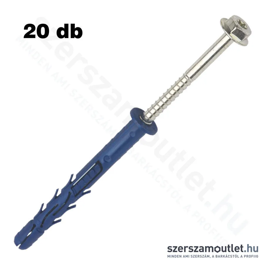 KOELNER Peremes dübel hatlapfejű peremes csavarral TORX 14x240mm [20db/doboz] (KO6130826)