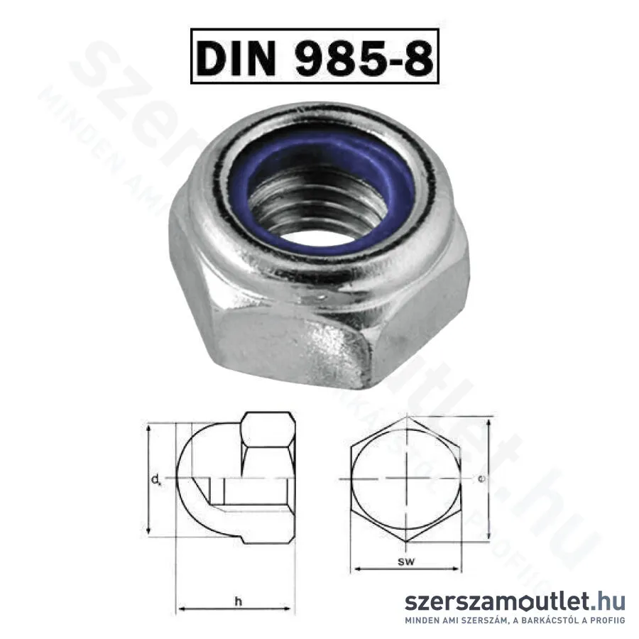 KOELNER Anya ÖNZÁRÓ M8 HLF Horg. DIN 985-8 [50db/csomag]