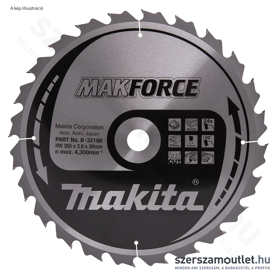 MAKITA MAKFORCE Körfűrésztárcsa 270x30mm Z24
