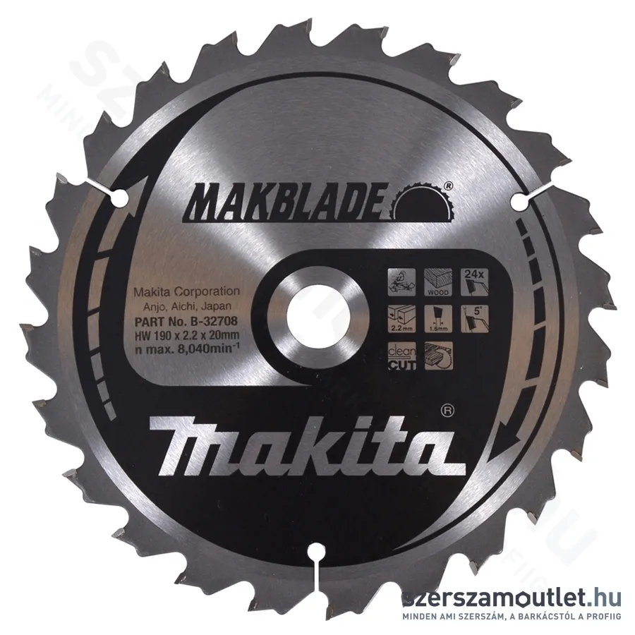MAKITA Makblade körfűrésztárcsa 190x20mm Z24 (B-32708)