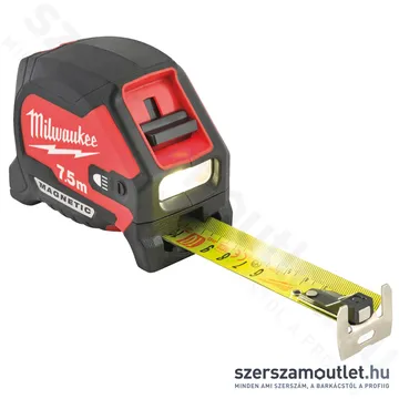 MILWAUKEE Mágneses mérőszalag LED lámpával 7,5m/30mm (4932492469)