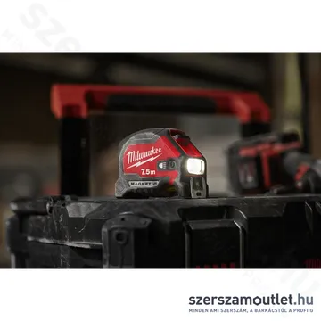 MILWAUKEE Mágneses mérőszalag LED lámpával 7,5m/30mm (4932492469)