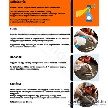 GORILLA GLUE ORIGINAL PU Poliuretán ragasztó D4 60ml (1044201)