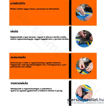 GORILLA WATERPROOF PATCH&SEAL TAPE Fekete vízálló foltozó/tömítő ragasztószalag 3m/100mm (3044720)