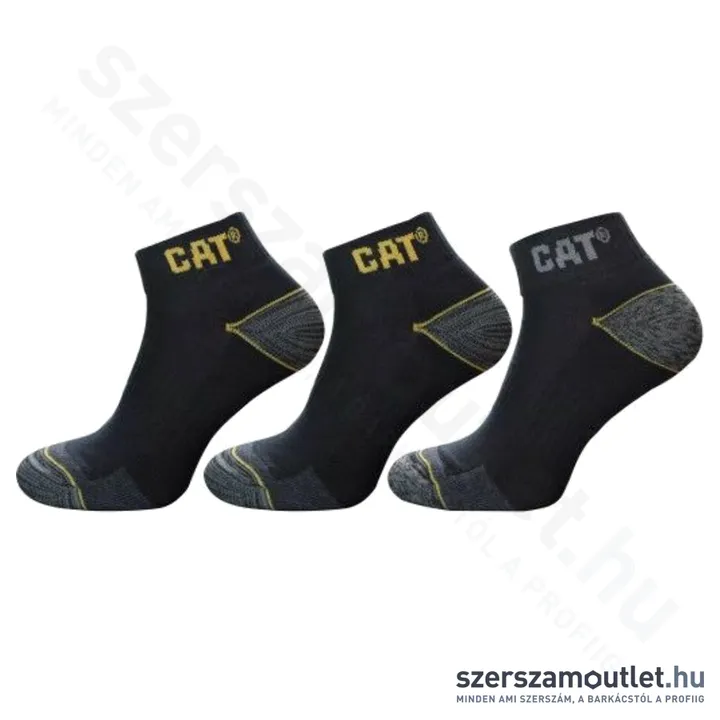 CATERPILLAR ZCM0508 Rövid munkazokni 39-42-es (Fekete) (3pár/csomag) (CAT-00161)