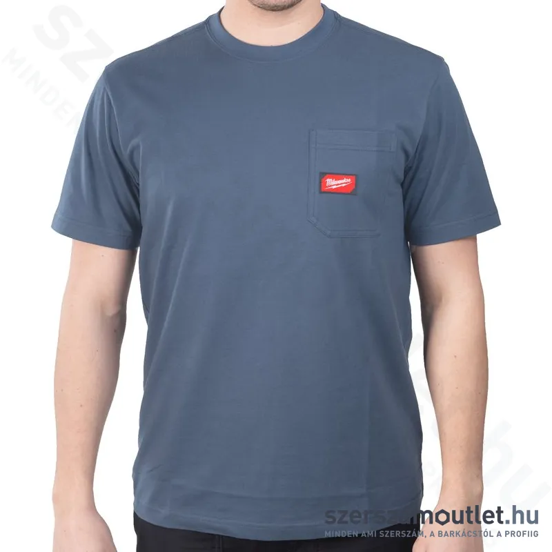 MILWAUKEE WT SS BLU S Rövid ujjú zsebes póló KÉK (S)