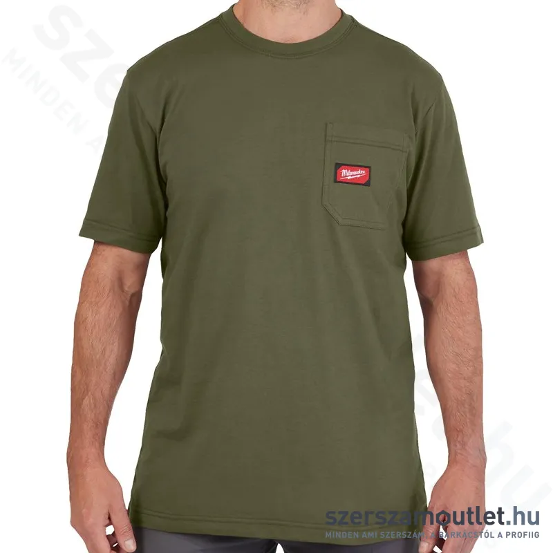 MILWAUKEE WT SS GN XL Rövid ujjú zsebes póló ZÖLD (XL)