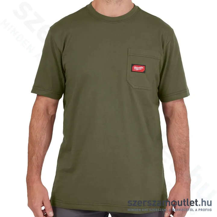 MILWAUKEE WT SS GN XL Rövid ujjú zsebes póló ZÖLD (XL)