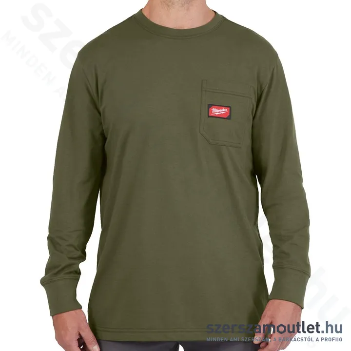 MILWAUKEE WT LS GN XL Hosszú ujjú zsebes póló ZÖLD (XL)