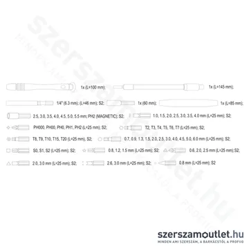 YATO Mobiltelefon szerelő szerszámkészlet kofferben 61db-os ( YT-25760)
