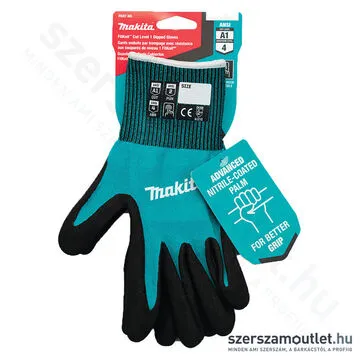MAKITA munkakesztyű mártott NITRIL bevonattal 1-es vágásbiztos M (P-84682)