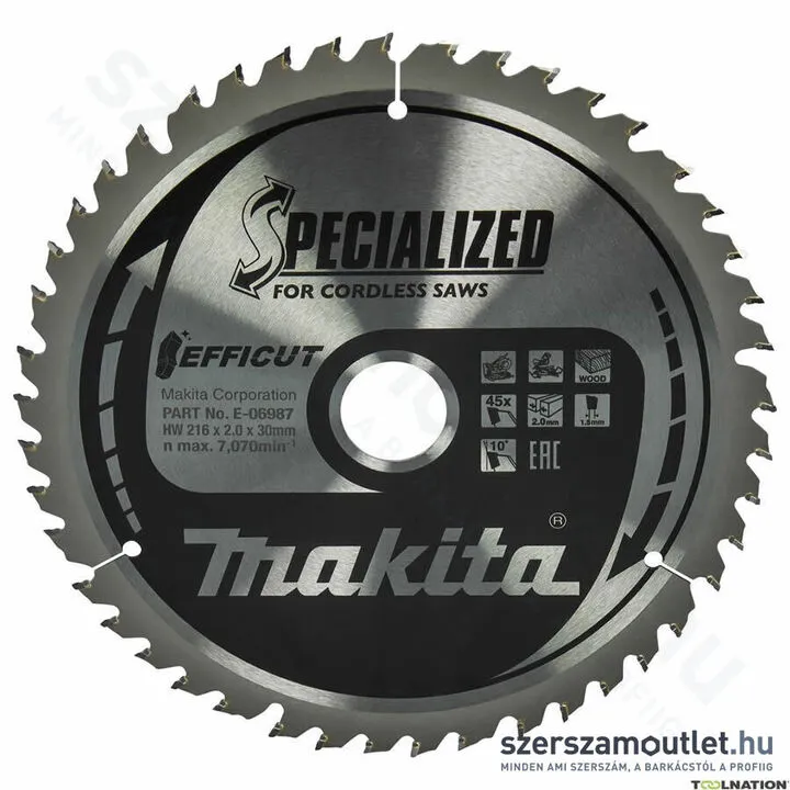MAKITA EFFICUT akkus körfűrésztárcsa FA 216x30mm Z45 (E-06987)