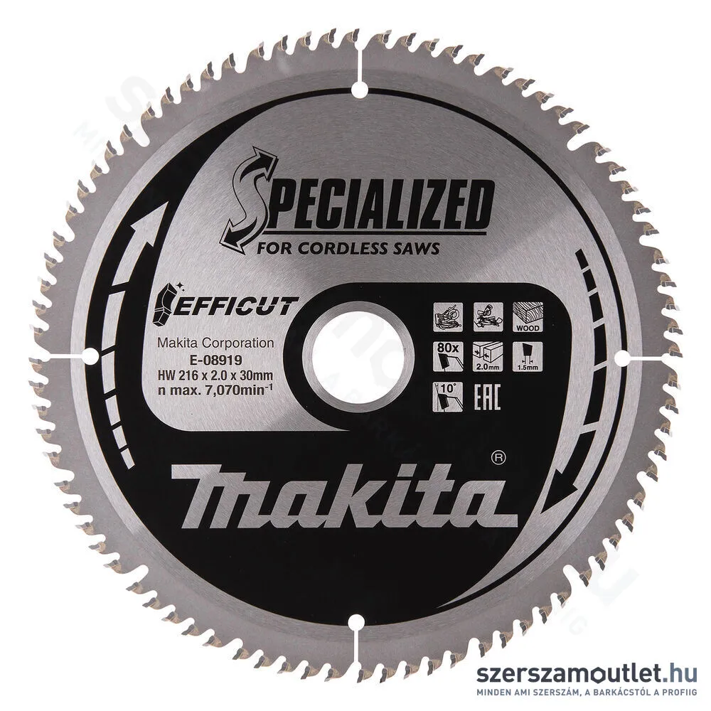 MAKITA EFFICUT akkus körfűrésztárcsa FA 216x30mm Z80 (E-08919)