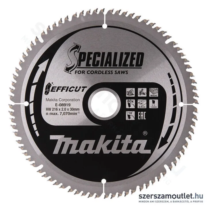 MAKITA EFFICUT akkus körfűrésztárcsa FA 216x30mm Z80 (E-08919)
